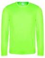Heren Sportshirt Lange Mouw AWDis JC002 electric green